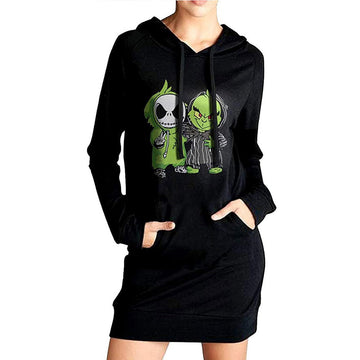 How the Grinch Stole Christmas Cosplay Grinch Sudadera Larga con Capucha para Femenino